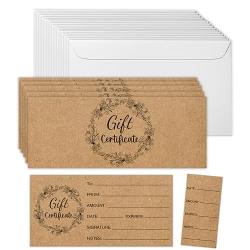 SHIEL-EVEN 50 Sets Gift Certificates for Business, Blank...