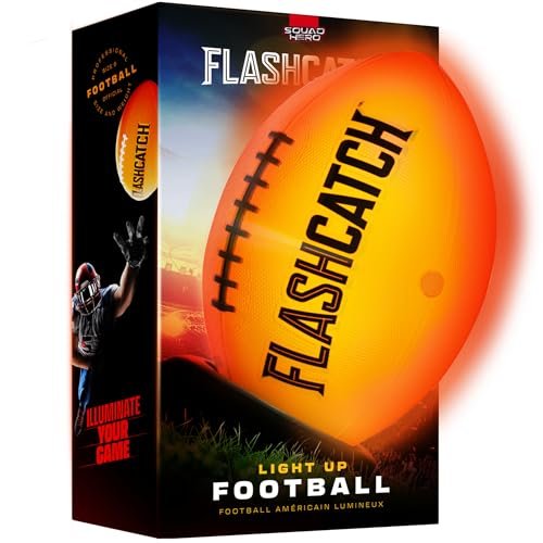 FlashCatch Light Up Football - Glow in The Dark Ball...