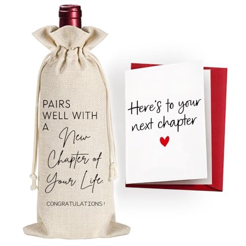 Funny New Chapter Wine Bag New Beginnings Gifts for Women...