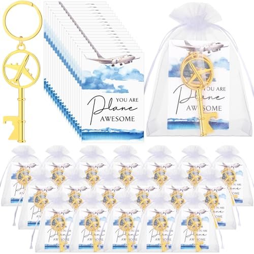 Landical 18 Sets Airplane Bottle Opener Keychains Flight...