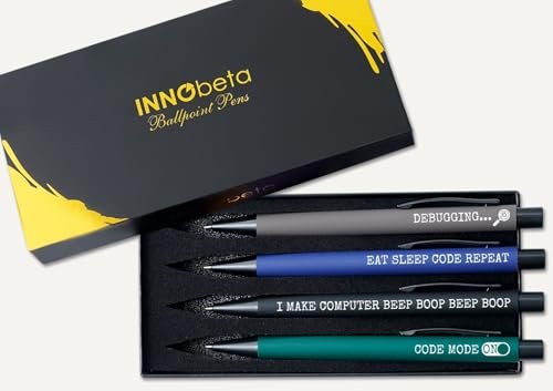 InnoBeta Programmer Gifts, Ballpoint Pen Set of 4, Gift...