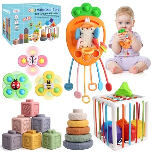 Vinlon 5 in 1 Montessori Baby Toy Set for Toddler...