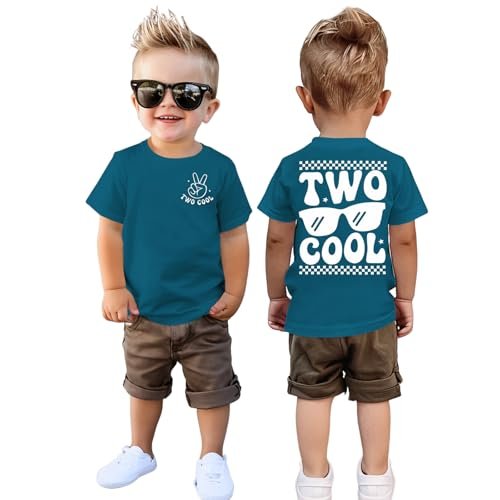 GLIGLITTR Two Cool Birthday Shirt 2nd Birthday Boy Tshirt...