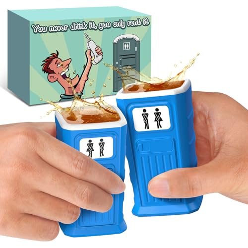 Porta Potty Shot Glasses Set: Gag Funny White Elephant...