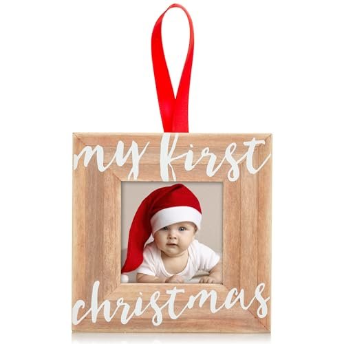 Pearhead Baby’s First Christmas Wooden Picture Frame...