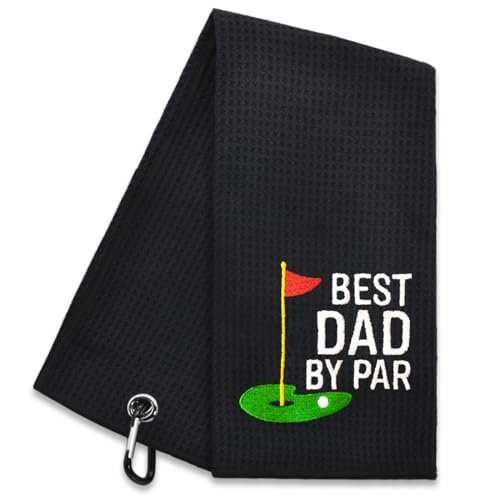 Hafhue Best Dad by Par Embroidered Golf Towel, Dad Golf...