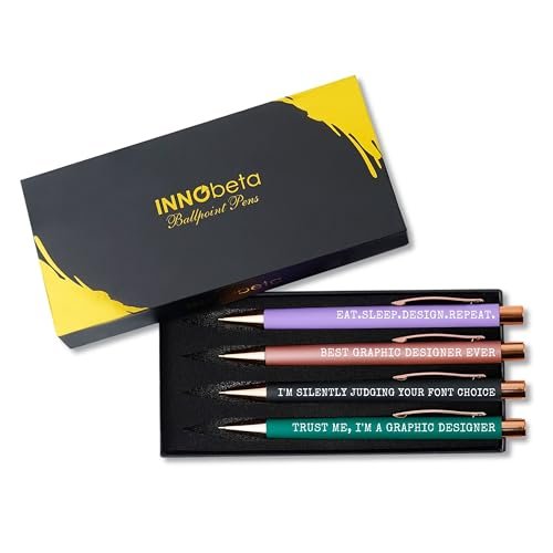 InnoBeta Graphic Designer Gifts, Ballpoint Pen Set of 4,...