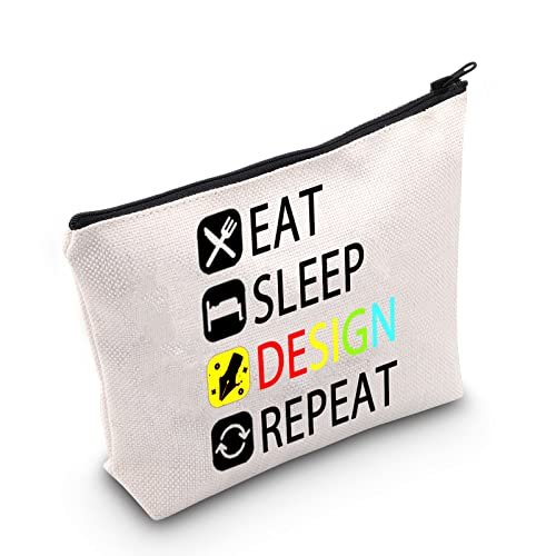 MEIKIUP Designer Gift: Eat Sleep Design Repeat Makeup Bag...