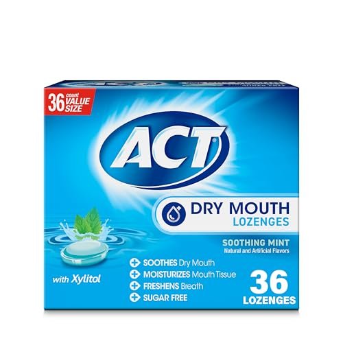 ACT Dry Mouth Lozenges with Xylitol, Soothing Mint, 36...