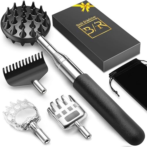 TUKUOS Telescoping Back Scratcher with 4Pcs Detachable...