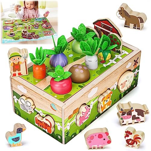 Montessori Wooden Sensory Toddler Toys: Toy for 1 Year...