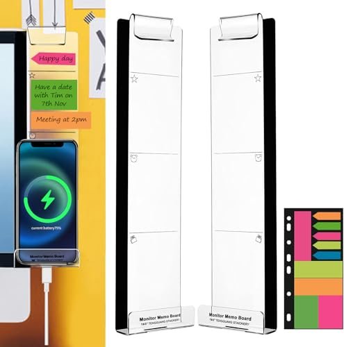 Monitor Memo Boards for Computer, Set of 2 (Left &...