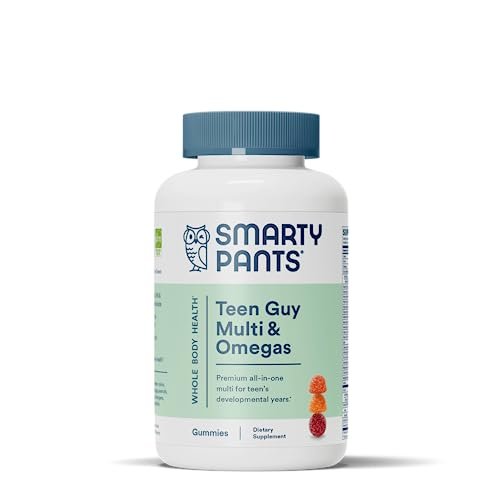 SmartyPants Teen Guy Formula, Daily Multivitamin Gummies:...