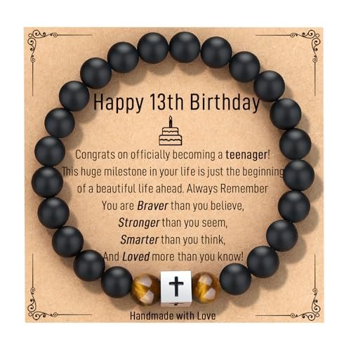 13 Year Old Boy Gifts, Cross Bracelet 13th Birthday...