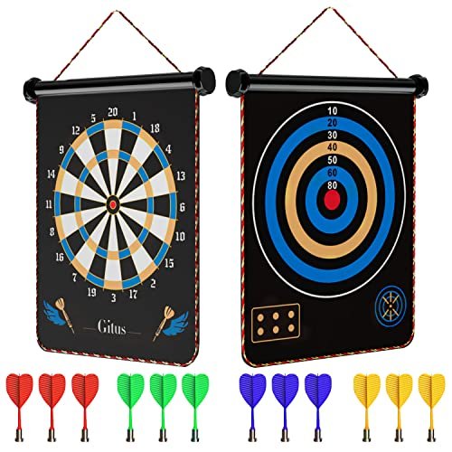 Gitus Magnetic Dart Board Indoor Outdoor Games for Kids...