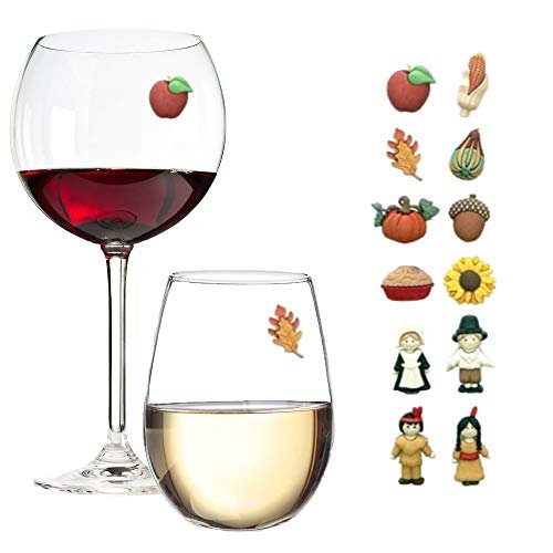 Simply Charmed Thanksgiving Magnetic Wine Glass Charms -...