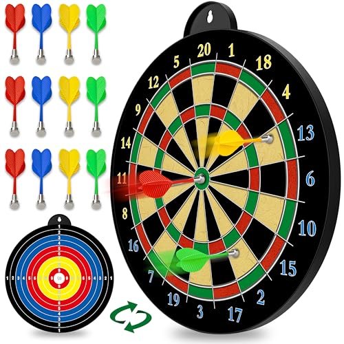 Magnetic Dart Board - 12pcs Magnetic Darts (Red Green...