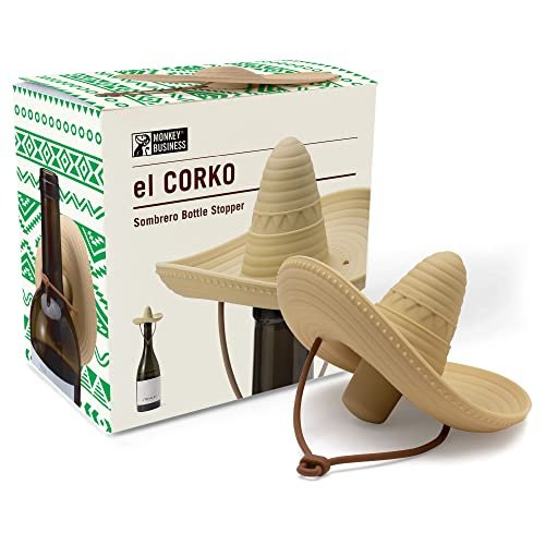 Silicone Wine Stopper/Fun Sombrero shaped cap seals bottle...