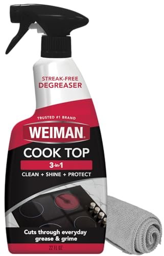 Weiman Daily Cooktop Cleaner with Microfiber Cloth Included...