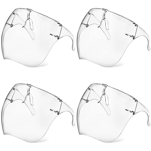 4 Pack Face Shield with Glasses, Face Mask Shield...