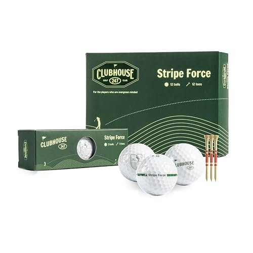 Clubhouse247 Stripe Force Golf Balls | 12 Distance Golf...