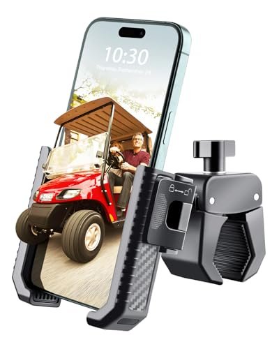 [Upgrade] Golf Cart Phone Mount Holder [Military-Grade...