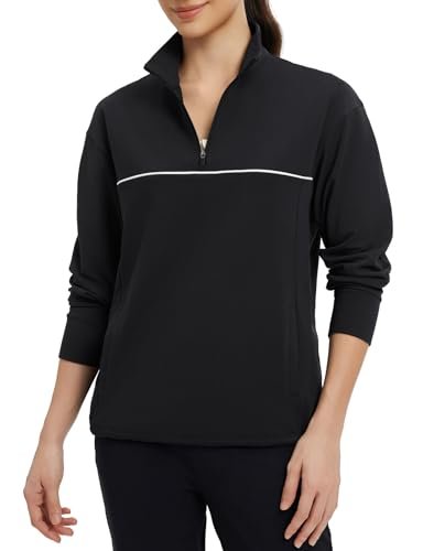baleaf Women's Fleece Pullover Golf Water Resistant Half...