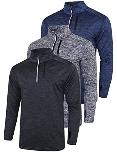 Liberty Imports 3-Pack Men’s Quarter-Zip Pullover –...