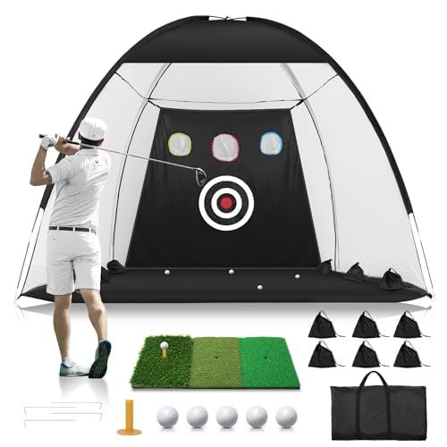 Golf Net: 10x7FT Practice for Backyard Driving, Hitting...