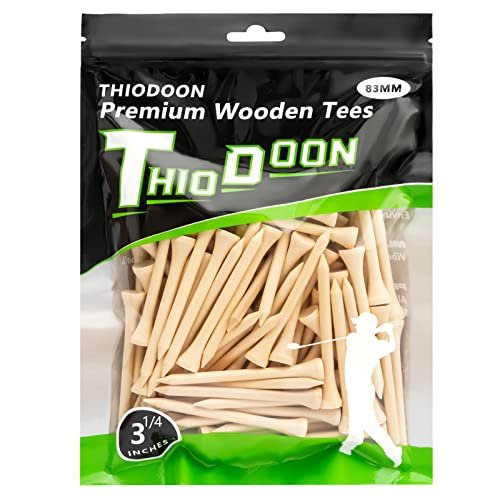 THIODOON Golf tees 3 1/4 inch Less Friction Wood Tees...