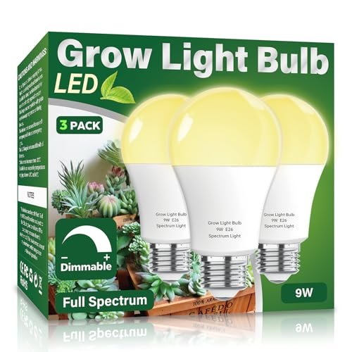 Wiyifada 3 Pack Full Spectrum Grow Light Bulbs,A19 Grow...
