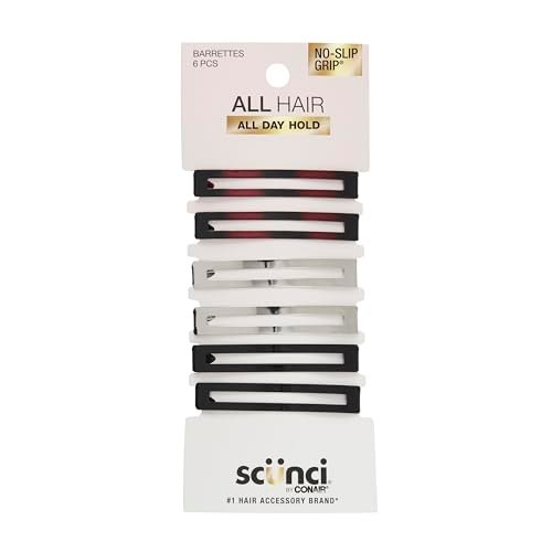 Scunci by Conair No-Slip Grip Stay Tight Barrettes - hair...