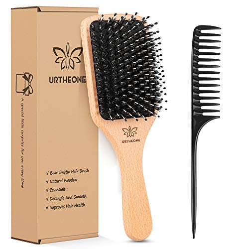 Hair Brush Boar Bristle Hairbrush for Thick Curly Thin...