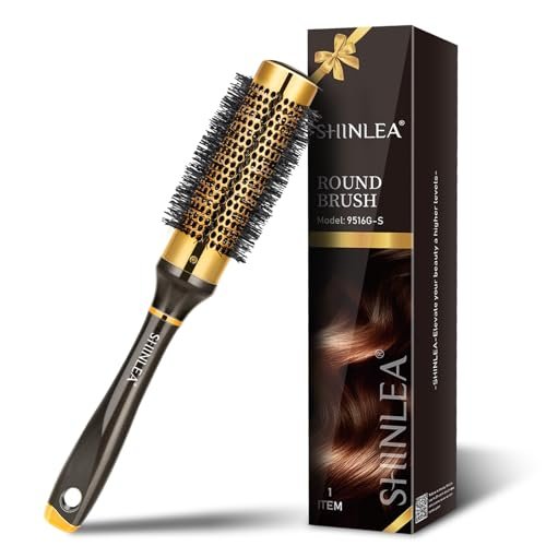 Small Round Hair Brush for Short Hair, Aluminum Roller...