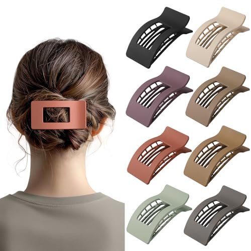 8 Pack French Flat Hair Clips for Women – Large...