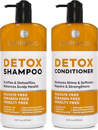 Detox Shampoo and Conditioner Set - Ideal for Oily Hair...