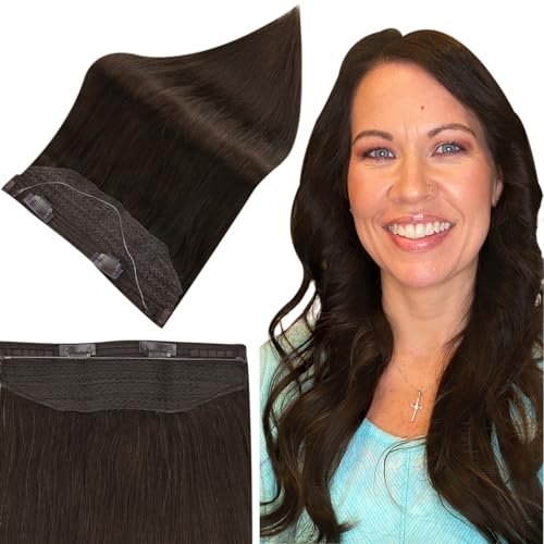 Full Shine Fish Wire Hair Extensions 16 Inch Human Hair...