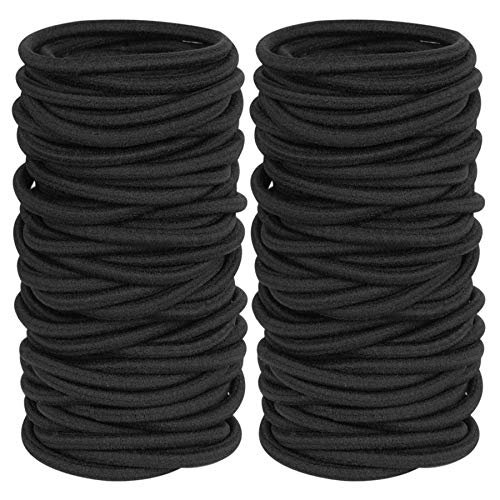 GOSICUKA 120 Pieces Black Hair Ties for Thick and Curly...