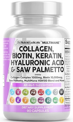 Clean Nutraceuticals Collagen Pills 1000mg Biotin 10000mcg...