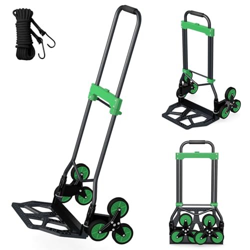 Heavy-Duty 330LB Capacity Hand Truck with Stair-Climbing...