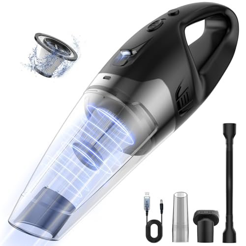 Handheld Vacuum Cordless Rechargeable with LED Light, Car...