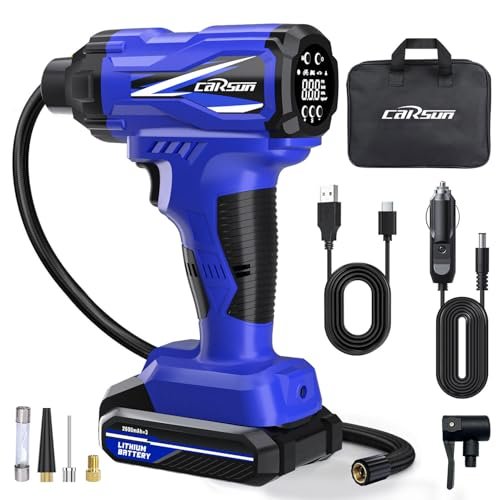 CARSUN Tire Inflator Portable Air Compressor, Cordless Car...