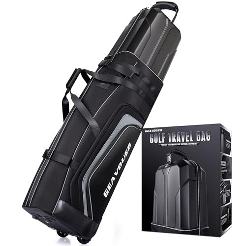 GEAVOUED Golf Travel Bag with Hard Case Top and Wheels...