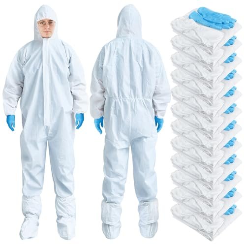 TrelaCo 5 Set Hazmat Suit Disposable Protective Coverall...