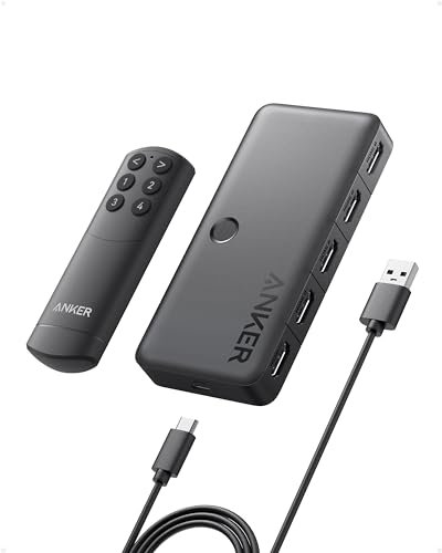 Anker HDMI Switch, 4K@60Hz HDMI Switcher, 4 in 1 Out...