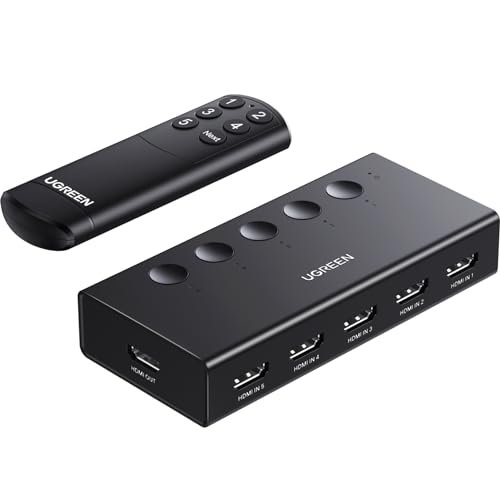 UGREEN HDMI Switch 5 in 1 Out 4K@60Hz, HDMI Splitter...