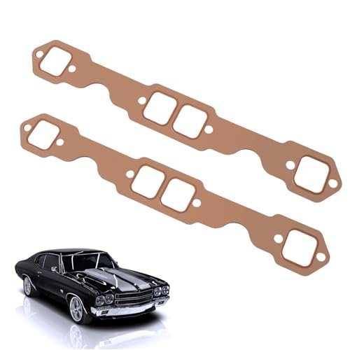 SBC Header Gaskets, Oval Port Copper Header Exhaust Gasket...