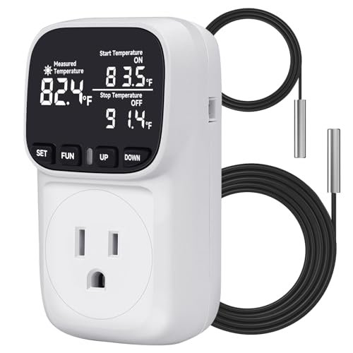 COMYAN Temperature Controlled Outlet , 15A/1800W Digital...