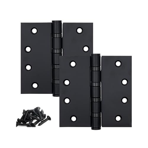Stainless Steel Matte Black 4 inch Door Hinges,Interior...