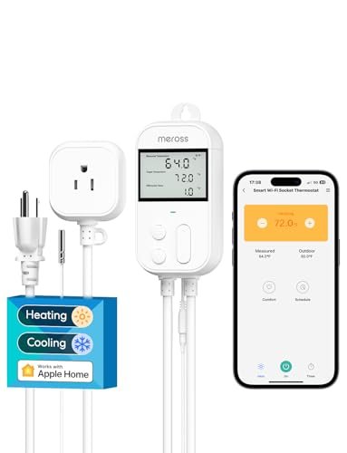 meross Smart Temperature Controller 15A 1800W, Smart Wi-Fi...